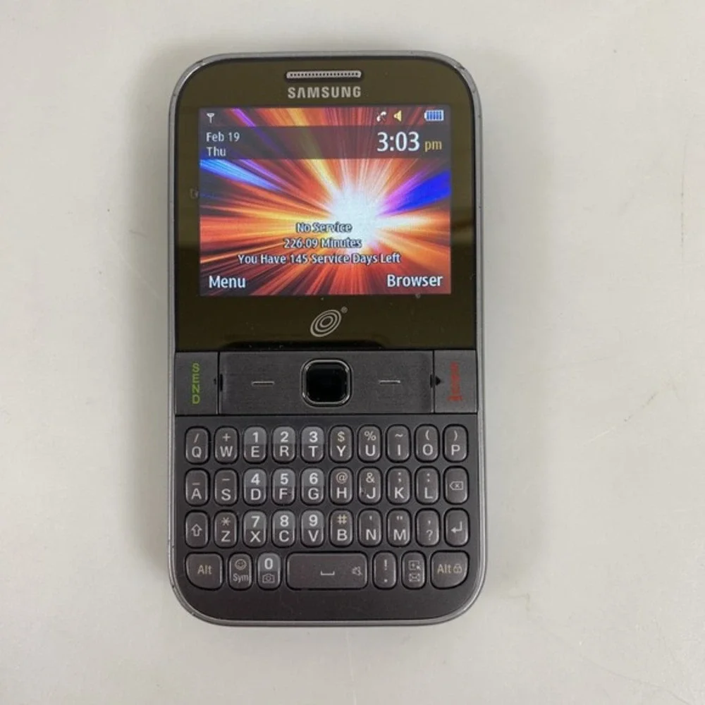 Samsung SGH-S390G Cell Phone Prepaid MetroPCS‎ Keyboard Phone Basic Mobile Gray